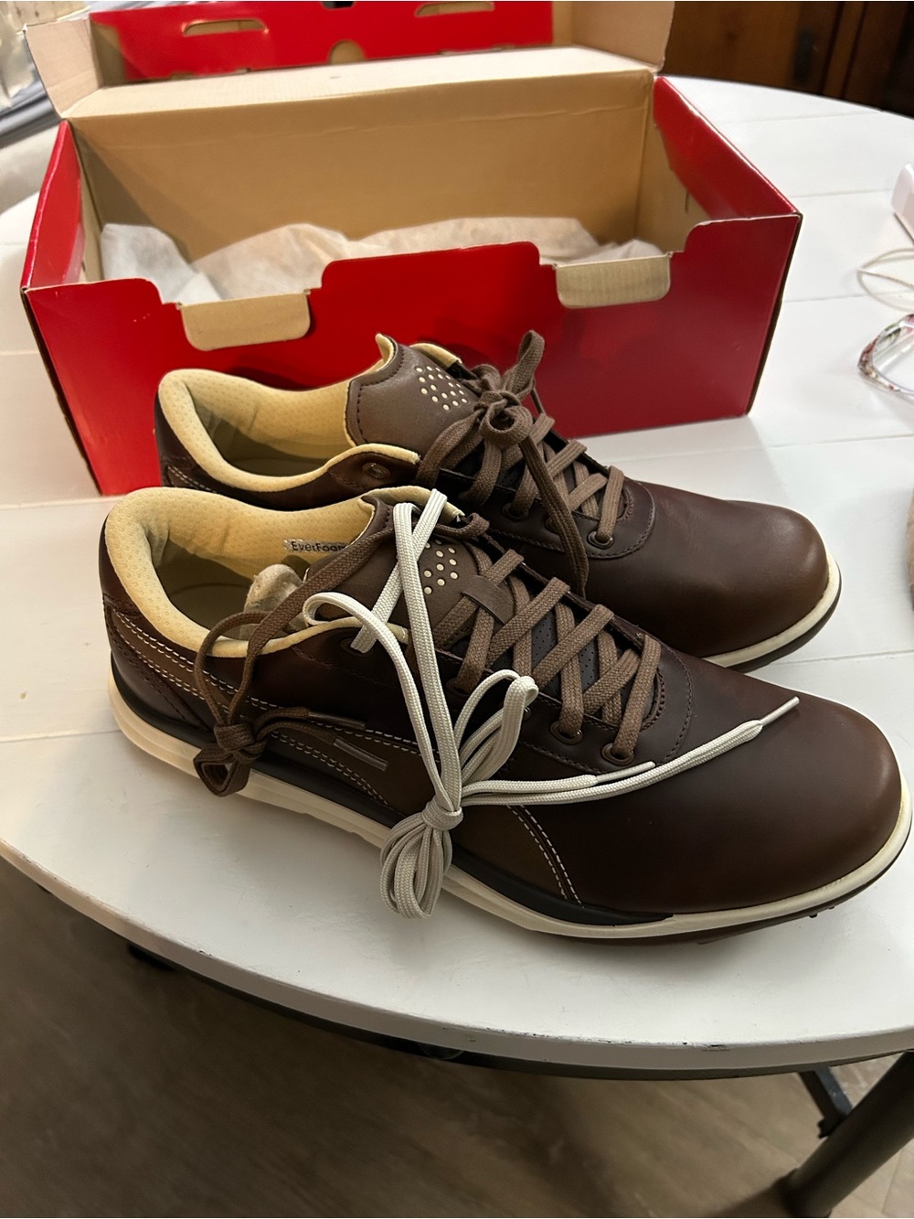 Men's Golf New in Box Puma Biodrive Waterproof Bison Brown Leather Sz 12 Shoes